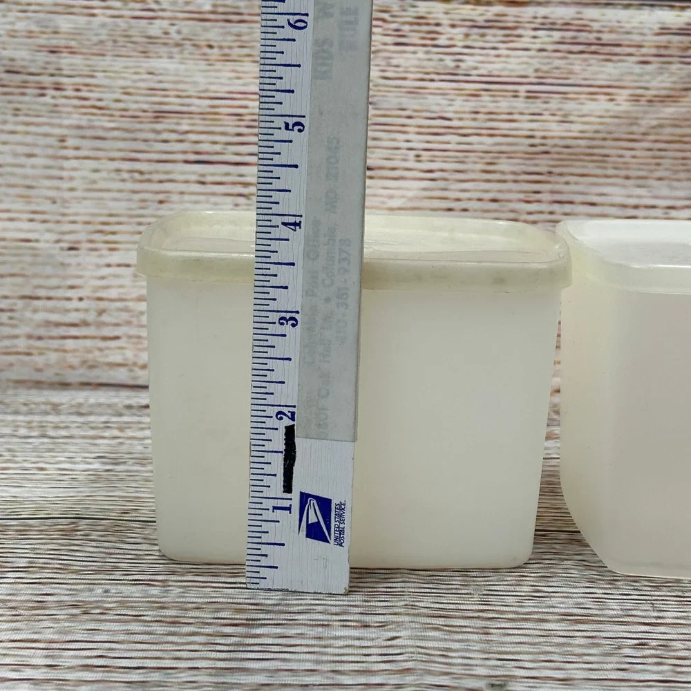 Vintage Tupperware Millionaire Line‎ Square Storage Containers Frosted 310-41